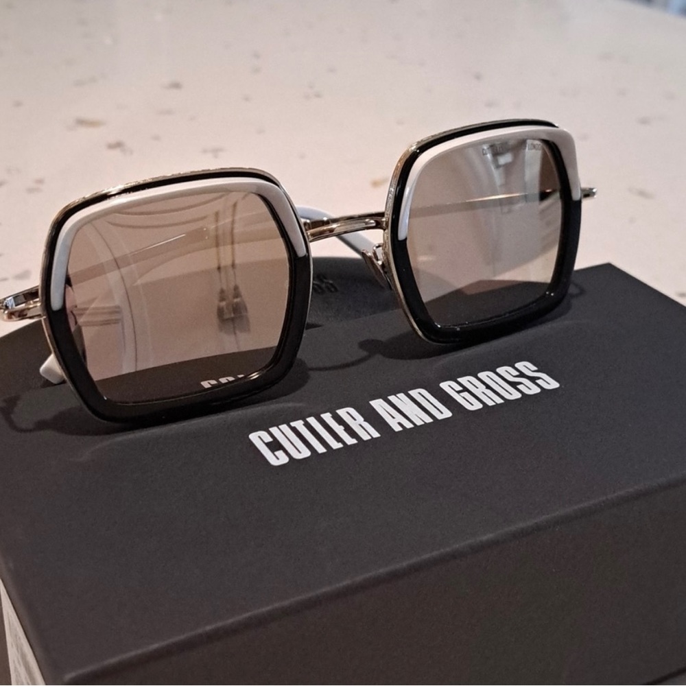 Cutler and Gross Black & White Mirrored sunglasses - New & Authentic